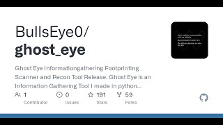 National Cyber Security Services - Ghost Eye - #Information #Gathering  #Tool #Ghost Eye is an Information Gathering Tool made in #python 3. To run  Ghost Eye, it only needs a #domain or #