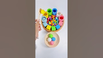 Oddly Satisfying Color Sorting ASMR Wooden Balls Reverse #oddlysatisfying #satisfying #shorts #asmr