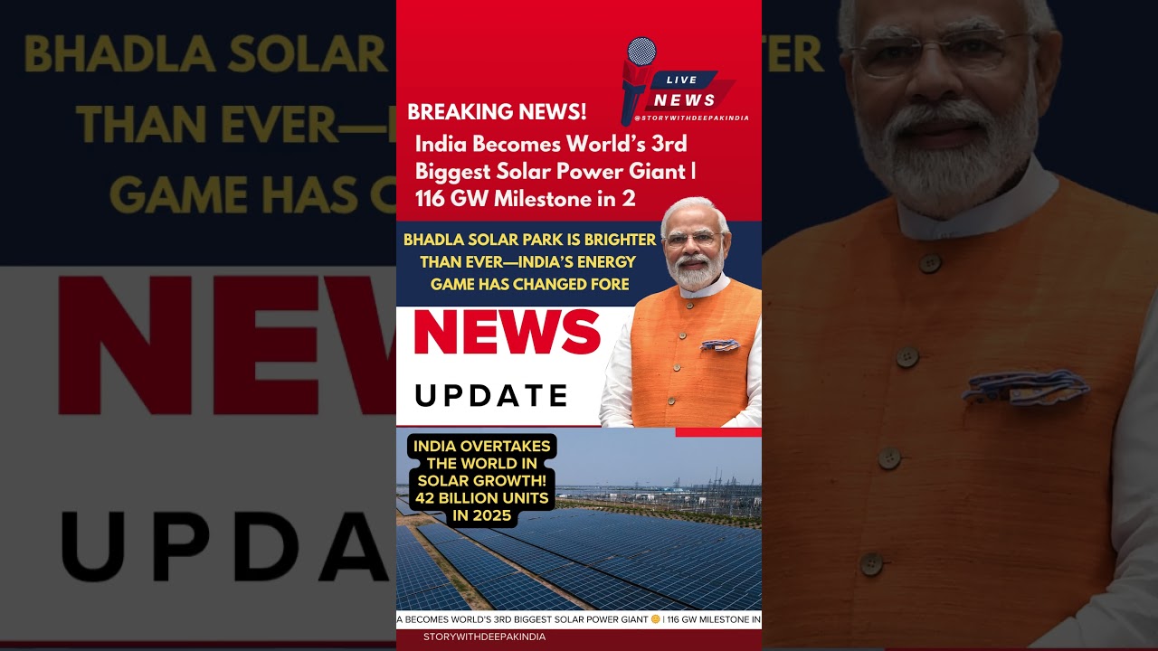 "India Becomes 3rd Largest Solar Power Producer in the World | 116 GW Milestone in 2025!"
