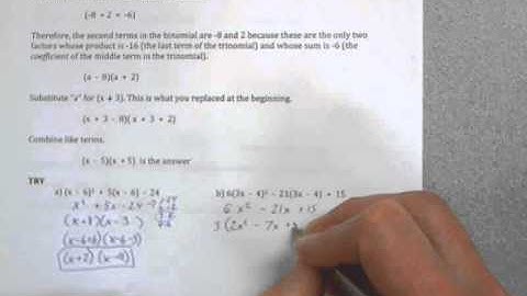 3.1 Factoring Polynomial Expressions