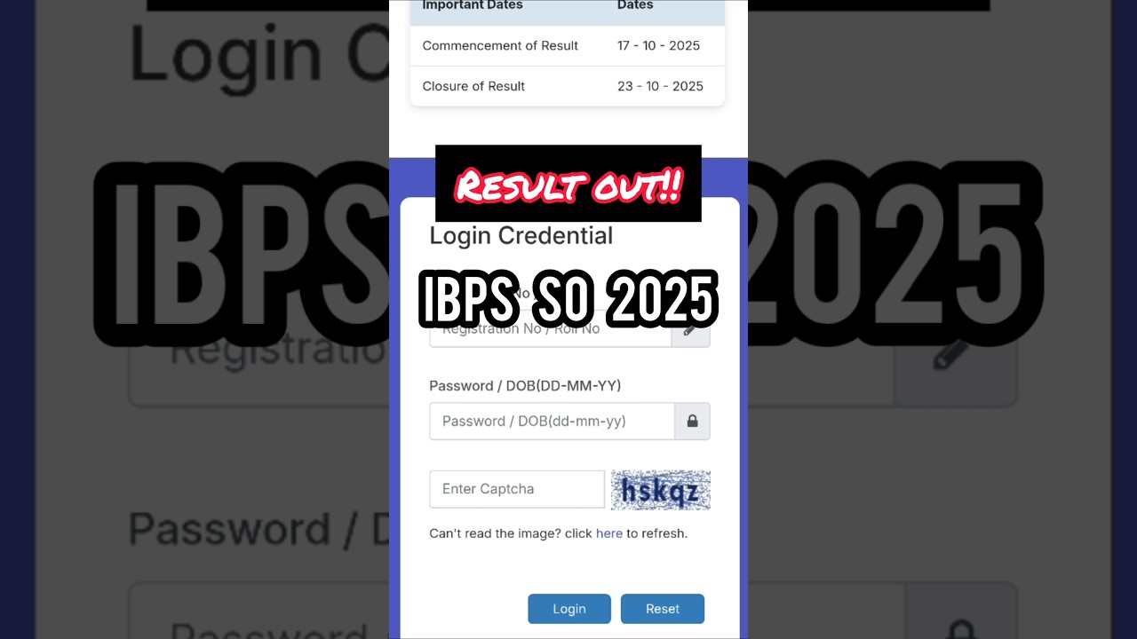 IBPS AFO RESULT OUT| IBPS SO 2025| PRELIMS RESULT| 17TH OCT