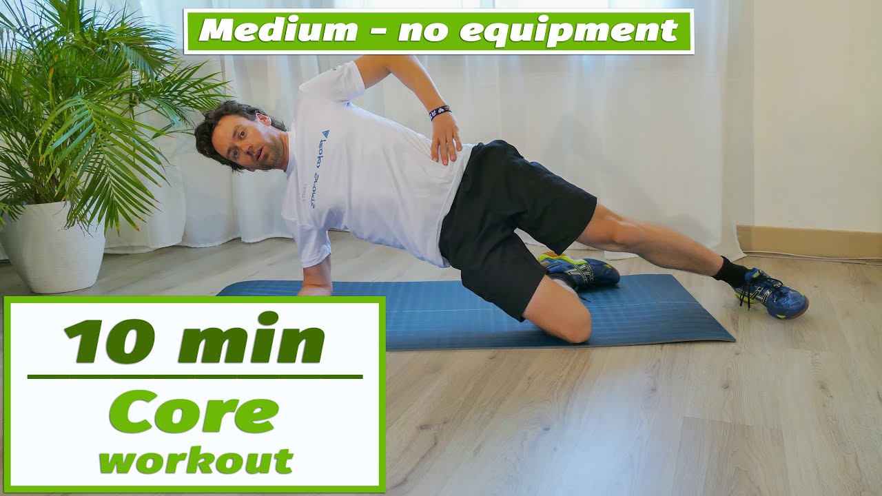 10 min medium ABS & CORE workout - NO EQUIPMENT - YouTube