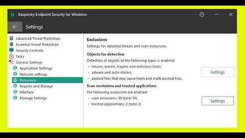 Scan exclusions and trusted applications add  in Kaspersky Endpoint Security for Windows.
