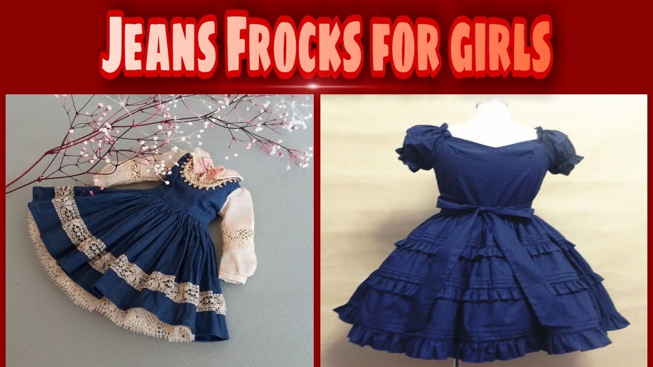 Stylish jeans frocks designs for baby girls||D'zine V'zine