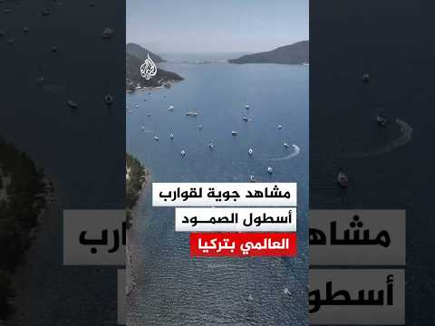 مشاهد جوية لـ54 قاربا تابعين لـ"أسطول الصمود العالمي" الذي يبحر تجاه قطاع غزة