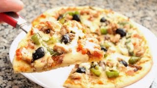 بيتزا هيت بعجين رائع بدون دلك وحشوة لذييذة How to Make Pizza Hut
