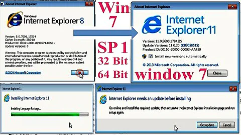 How to install Internet Explorer 11 in window 7 internet explorer needs an update before installing