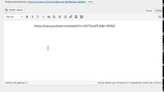 oembed WordPress editor clasico