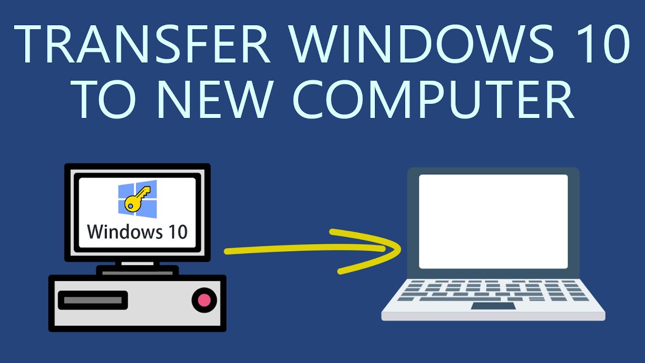 transfer windows 10 pro pack key to a new computer