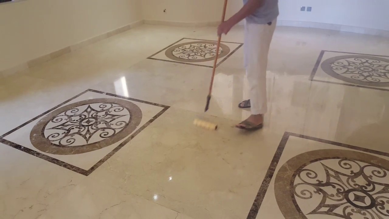 طريقة جلي وتلميع وعزل الرخام لمنع امتصاص السوائل 0500839670رخام كريم مارفل مجال العمل الدمام والرياض Youtube