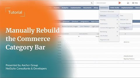 Manually Rebuild the Commerce Category Navigation Bar #SuiteCommerce #navigationmenu
