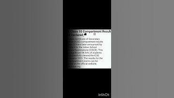 ICSE 10th 2023 Compartment Exam Result Declared |