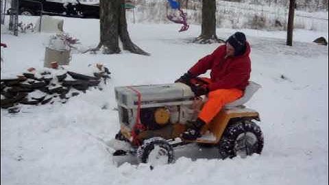cub cadet 129 plowing snow.
