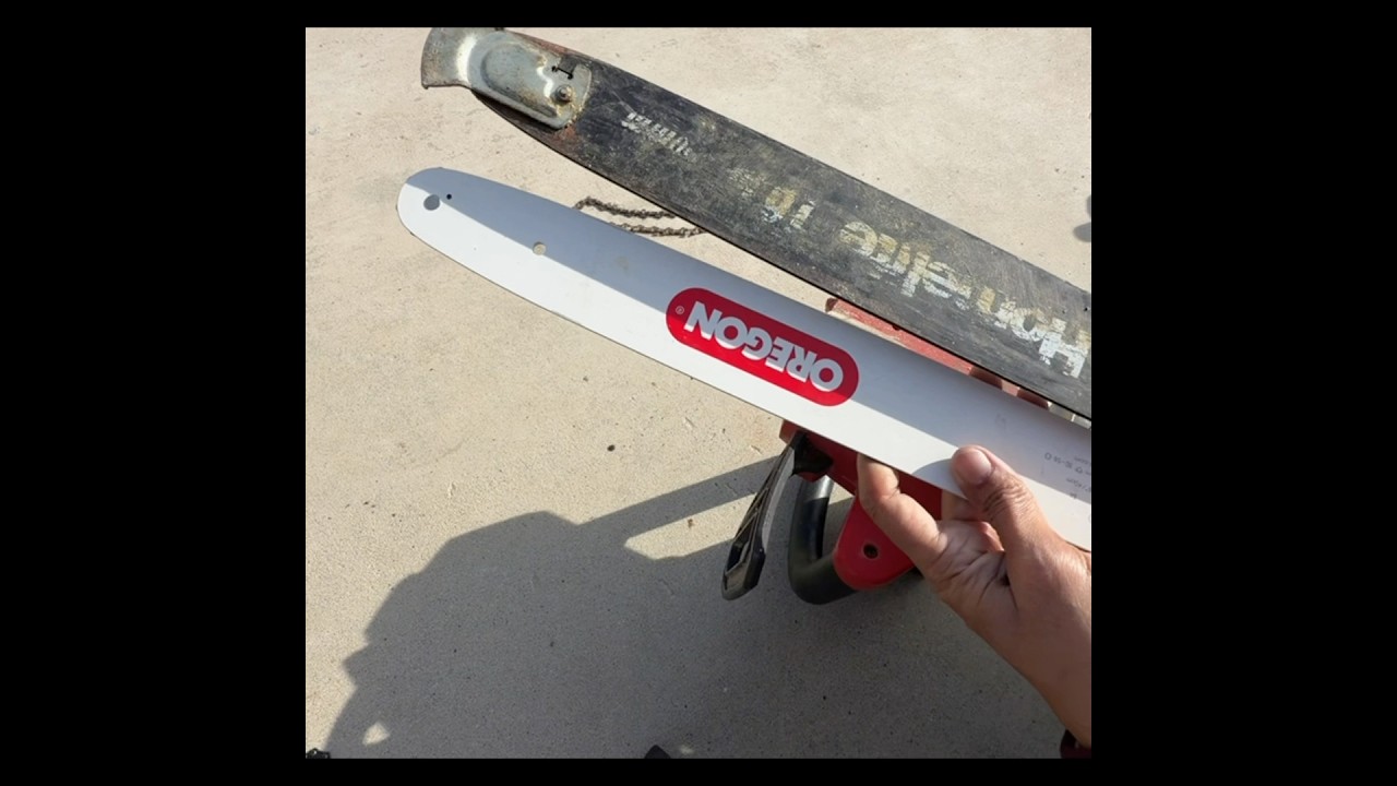 Fixing chainsaw with bar and chain replacement 