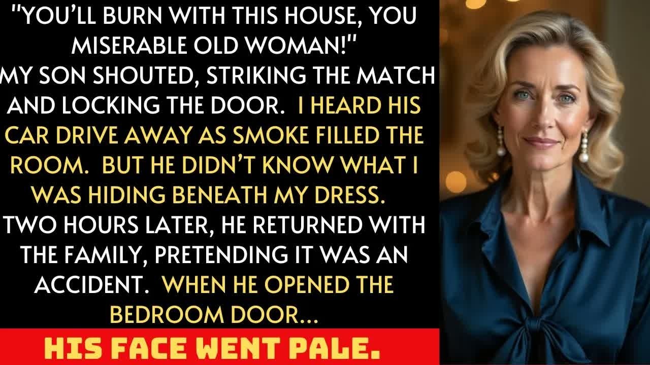 Goodbye, Mom.” My Son Tried To Burn Me Alive. But When He Opened The Door, His Face Went Pale…