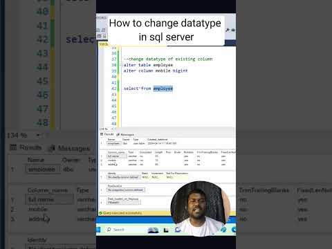 how to change data type in SQL server? #database ##dataanalysis #data # ...