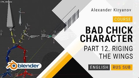 Bad chick game character creation in blender 3d! Part 12. Rigging the wings