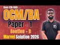 Class 12 OCM : Solve Section B in 15 Minutes (Paper 1 Solved) | Board Exam 2026 | Marvel Paper