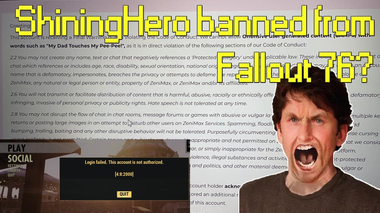 ShiningHero banned from Fallout 76? KF related? very TRIGGERED Warning ...