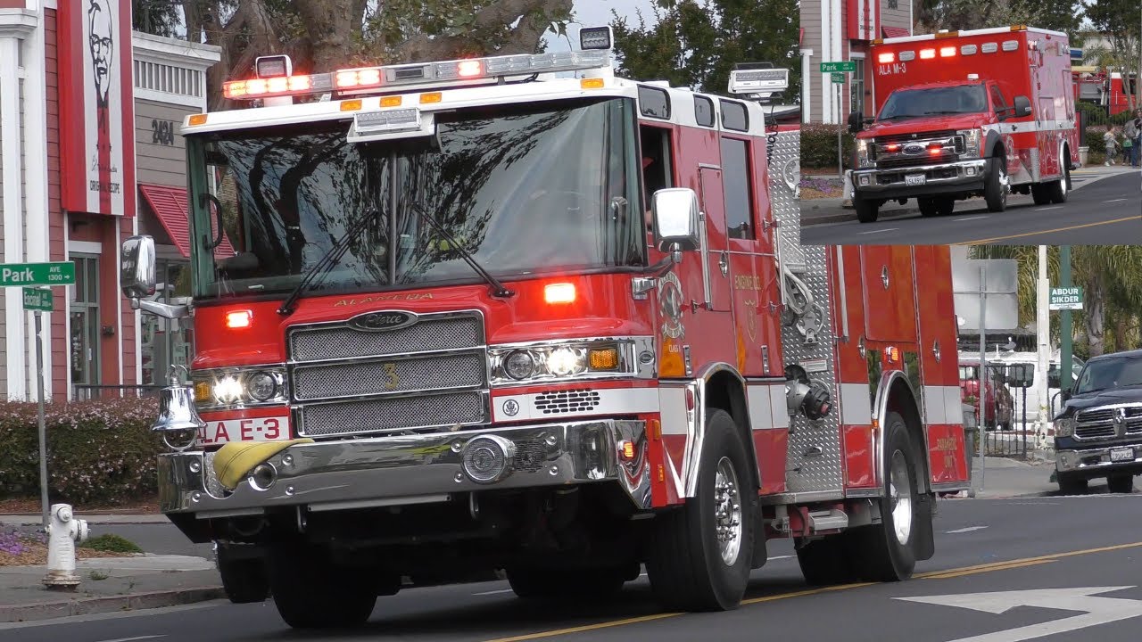 Alameda Fire Dept. Engine 3 & Medic 3 Responding - YouTube
