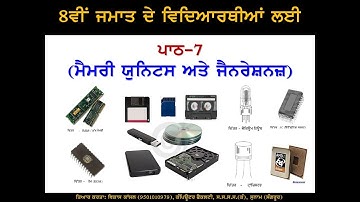 PSEB | 8th Class | 7th Chapter -  Memory Units and Generations (For Self Explanation By Teacher)