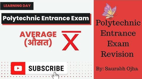 Polytechnic Entrance Exam Math Revision । Average औसत । Important Questions । By Saurabh Ojha
