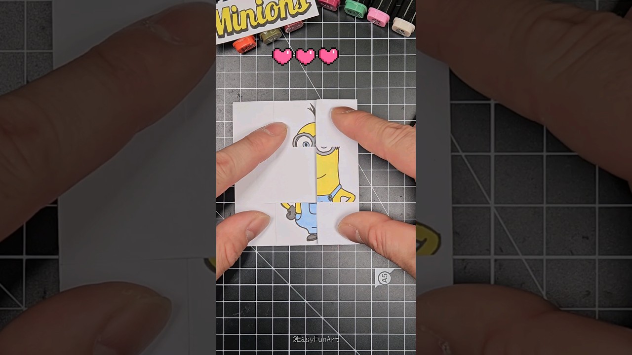 Minions paper diy folding puzzle game🧩👻