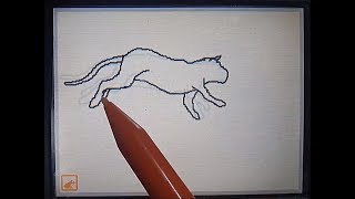 Flipnote | How to draw running cat in Flipnotes