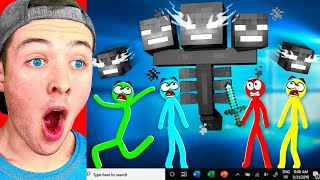 Reacting to the MOST INTENSE Minecraft Animations! (WITHER BATTLE)