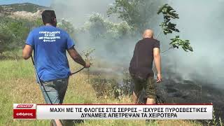 Μάχη με τις φλόγες στις Σέρρες - Προσαγωγή δύο ατόμων για τη φωτιά