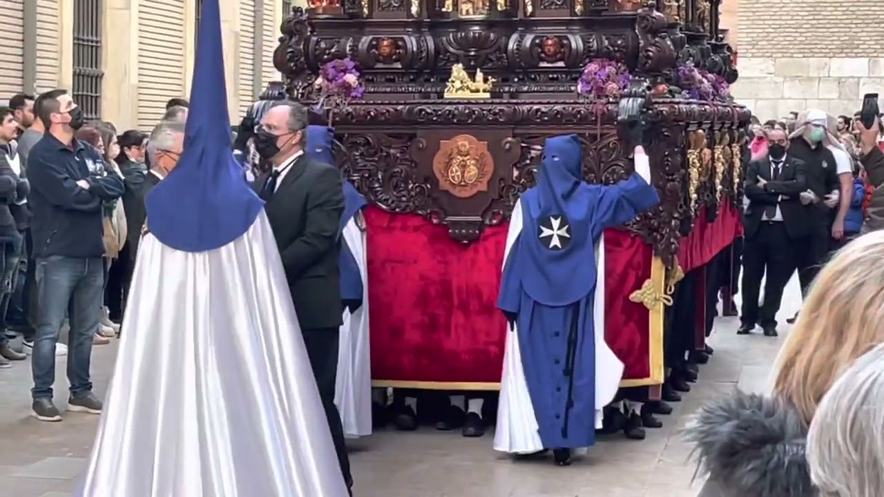 Semana Santa 2022 Zaragoza. Cofradia de la Humildad en La Seo