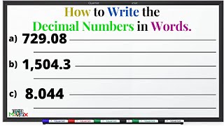 HOW TO WRITE DECIMAL NUMBERS IN WORDS