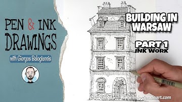 Travel Sketch: House in Old Town of Warsaw – Part 1: Ink Work – Speed Art Tutorial