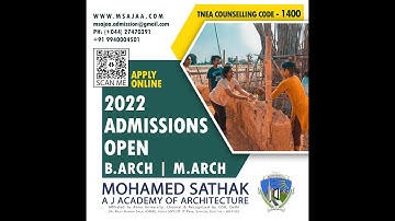 Mohamed Sathak A J Academy of Architecture, Chennai - College Life