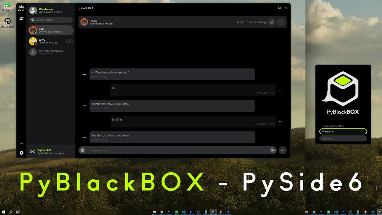 PyBlackBOX - Instant Messages GUI - [ MODERN GUI / STUDY / PYSIDE6 / PYTHON ]