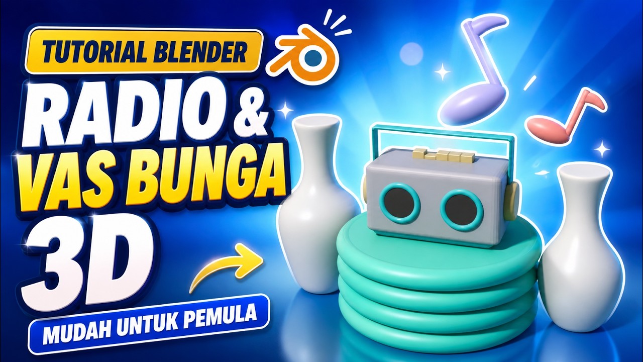 Desain Radio dan Vas Bunga di Blender | Tutorial Pemodelan 3D Lengkap ...
