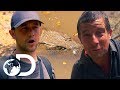 Joseph Gordon-Levitt Unexpectedly Runs Into A Huge Crocodile!  | Running Wild With Bear Grylls