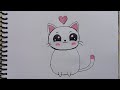 KAWAII DRAWING | CUTE CAT 🐈 DRAWING | #kawaiicat #drawing #cutecatdrawing
