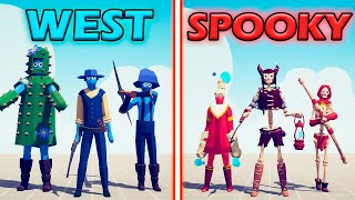 WILD WEST TEAM vs SPOOKY TEAM  Totally Accurate Battle Simulator | TABS