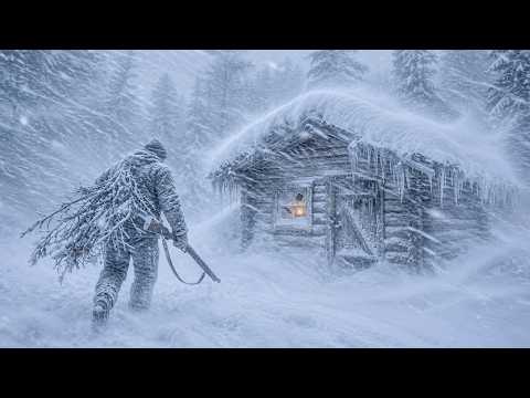 Surviving the bone-chilling Snowstorm in the Wilderness | Hiding in a Field Cabin from the Blizzard