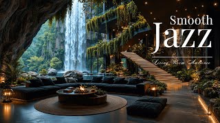 Elegant Forest Living Room With Smooth Jazz Ambience | Cozy Firelight & Nature Sounds To Relax screenshot 4