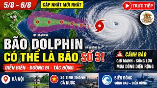 🔴[Trực Tiếp] TIN BÃO KHẨN 5/8/2026 : Áp thấp, Gió mạnh, Mưa lớn diện rộng #baoso3 #thoitiet #dolphin