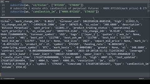 Websocket Feed Public Channels Utilizing API of Delta Exchange to GET Bitcoin/Crypto Live Data Feed