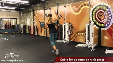Base Exercise Cable Lunge Rotation with Press