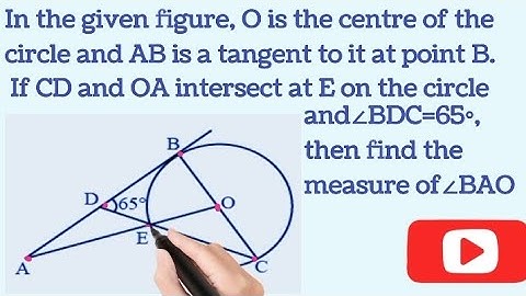 In the given figure,O is the centre of the circle and AB is tangent to it at point B.If CD and OA ..