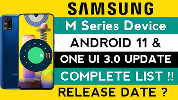 Samsung M Series Android 11 & One Ui 3.0 Update List | M30s,M31,M21,M30,M20 & More | Release Date?