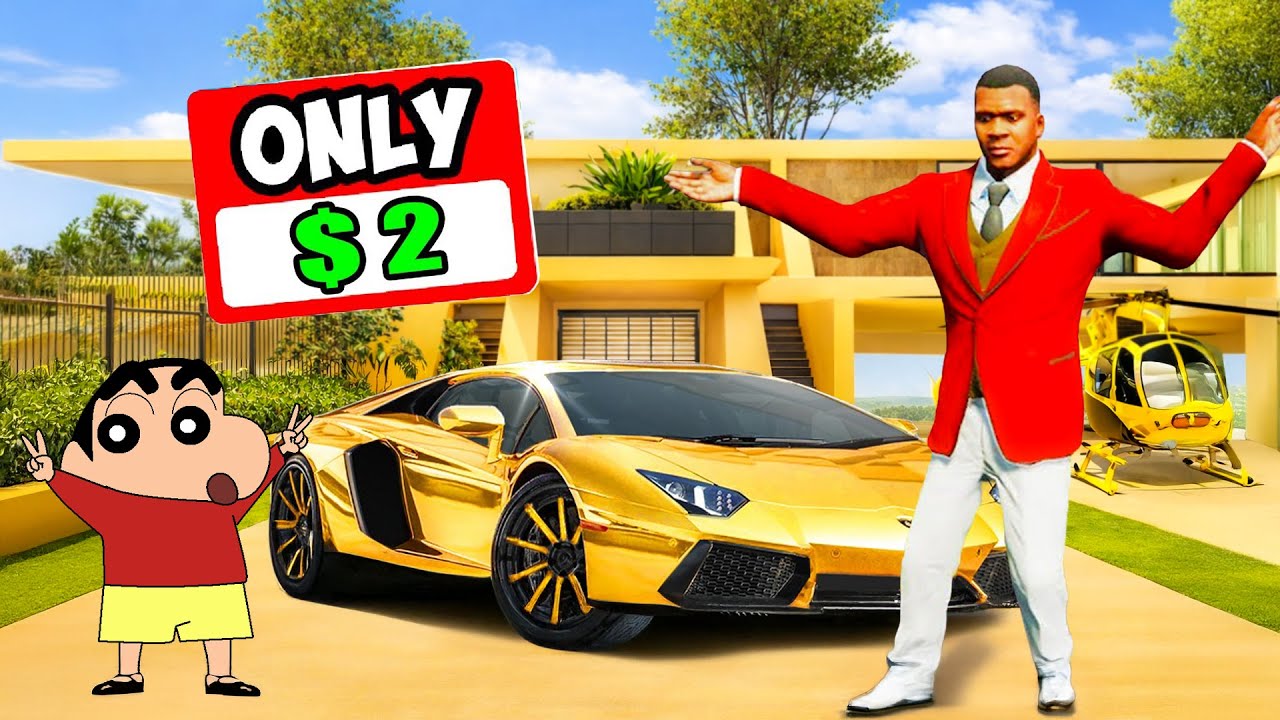 ফ্রাঙ্কলিন সবকিছু কিনল শুধুমাত্র $2 ডলার দিয়ে | Shinchan Chop Gta V game
