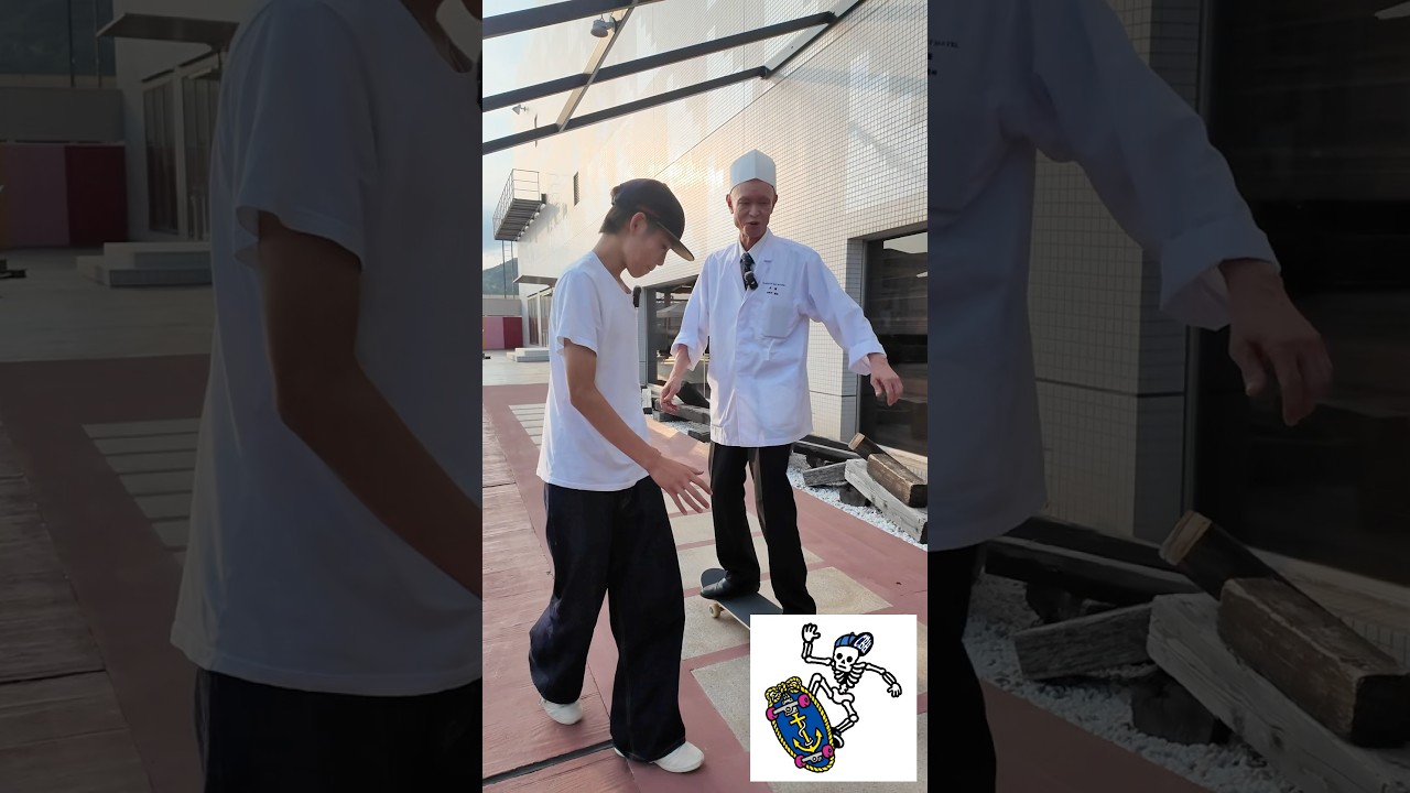 コワモテ料理長初めてのスケートボード🛹