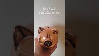 Acabado Oro Rosa sobre Cerámica #pig #piggy #roseblackpink #goldenrose #ororosa