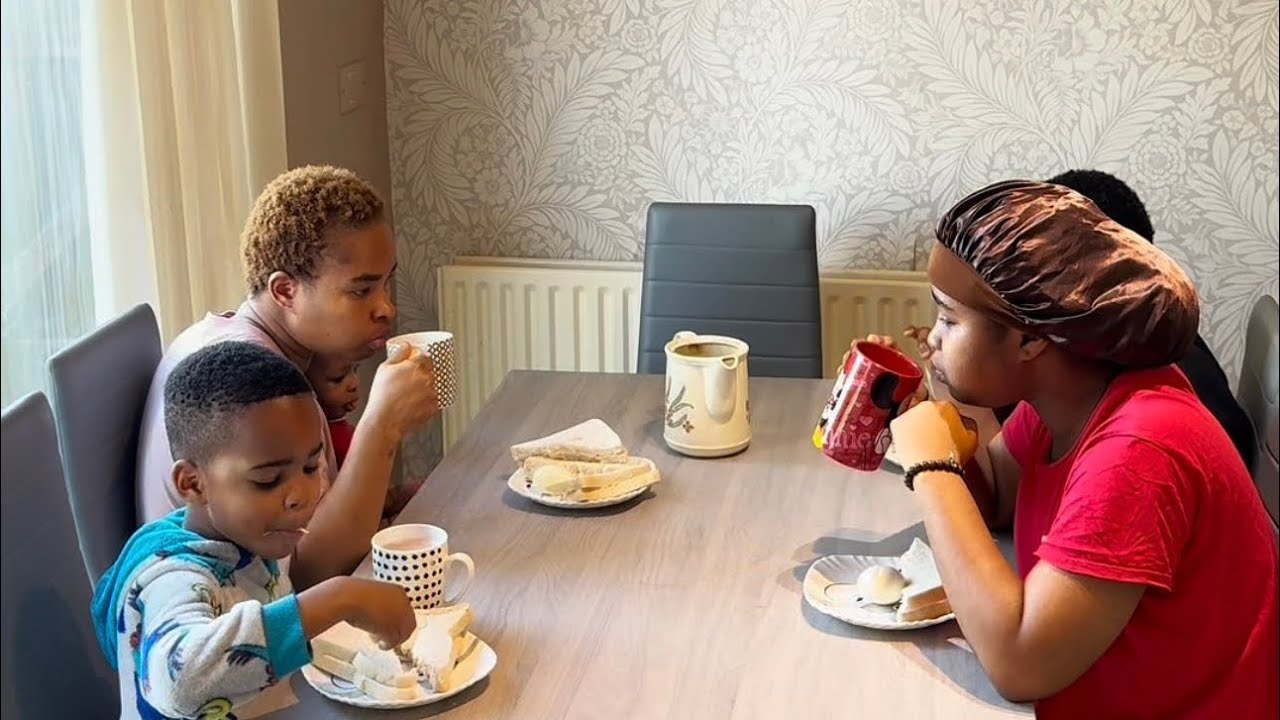 Preparing sandwiches for breakfast 